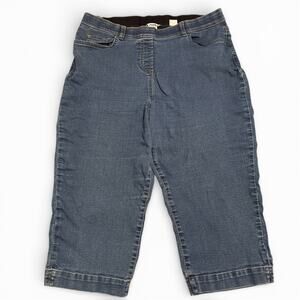 Alia Women's Blue Jean Capri Pants Size 16 Stain on Leg